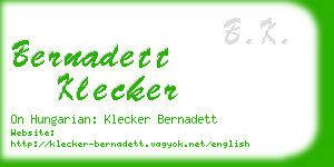 bernadett klecker business card
